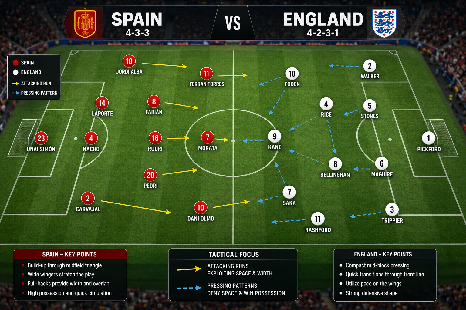 Who Are the Key Players to Watch in a Spain vs England World Cup Clash